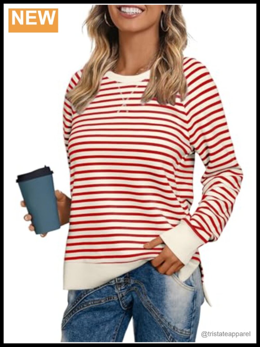 Womens Crewneck Sweatshirt Long Sleeve Loose Fit Pullover Casual